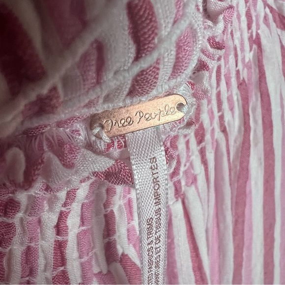 Free People Pink Stripe Tiered Short Sleeve Maxi Dress Size XS - Picture 11 of 15